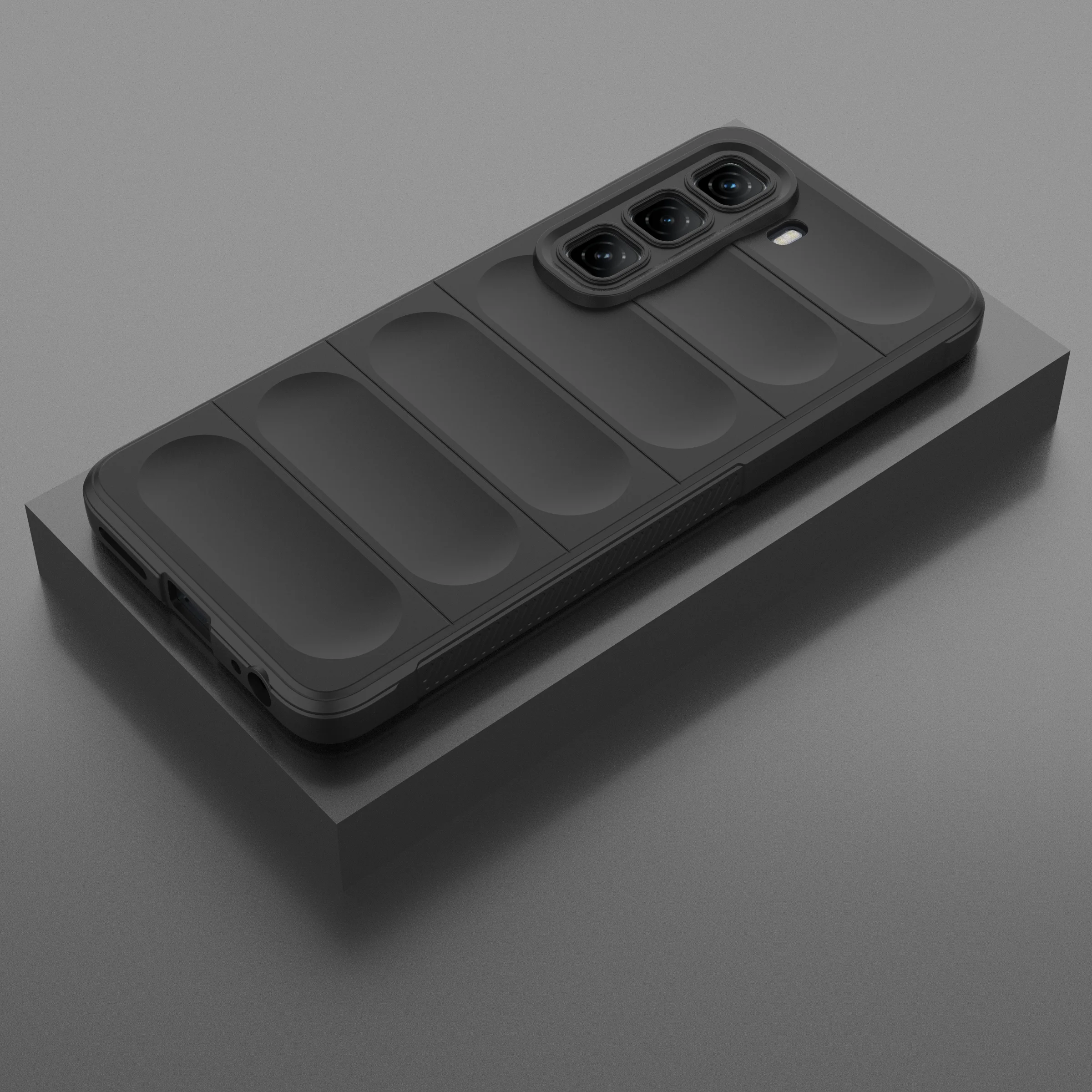 Luxury Soft Silicone Shockproof Bumper Phone Case with Lens Protection Back Cover