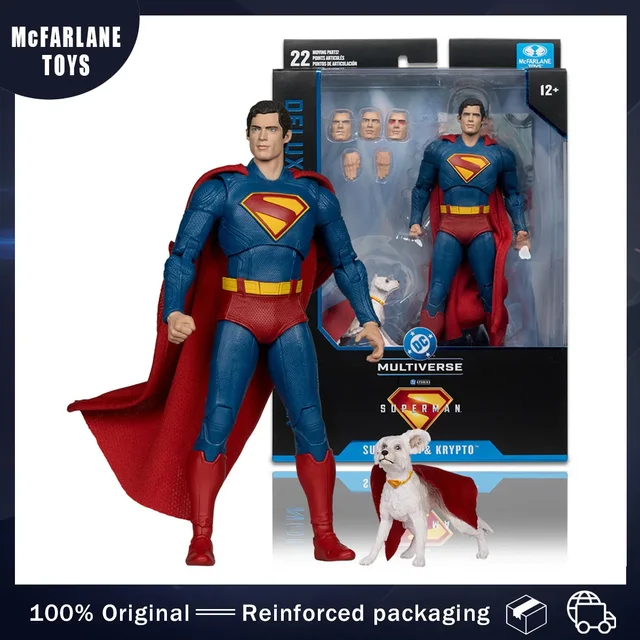 McFarlane Toys Superman Deluxe Theatrical Edition Superman w/Krypto 18cm Action Figure Original Model Gift Collecting hobbies