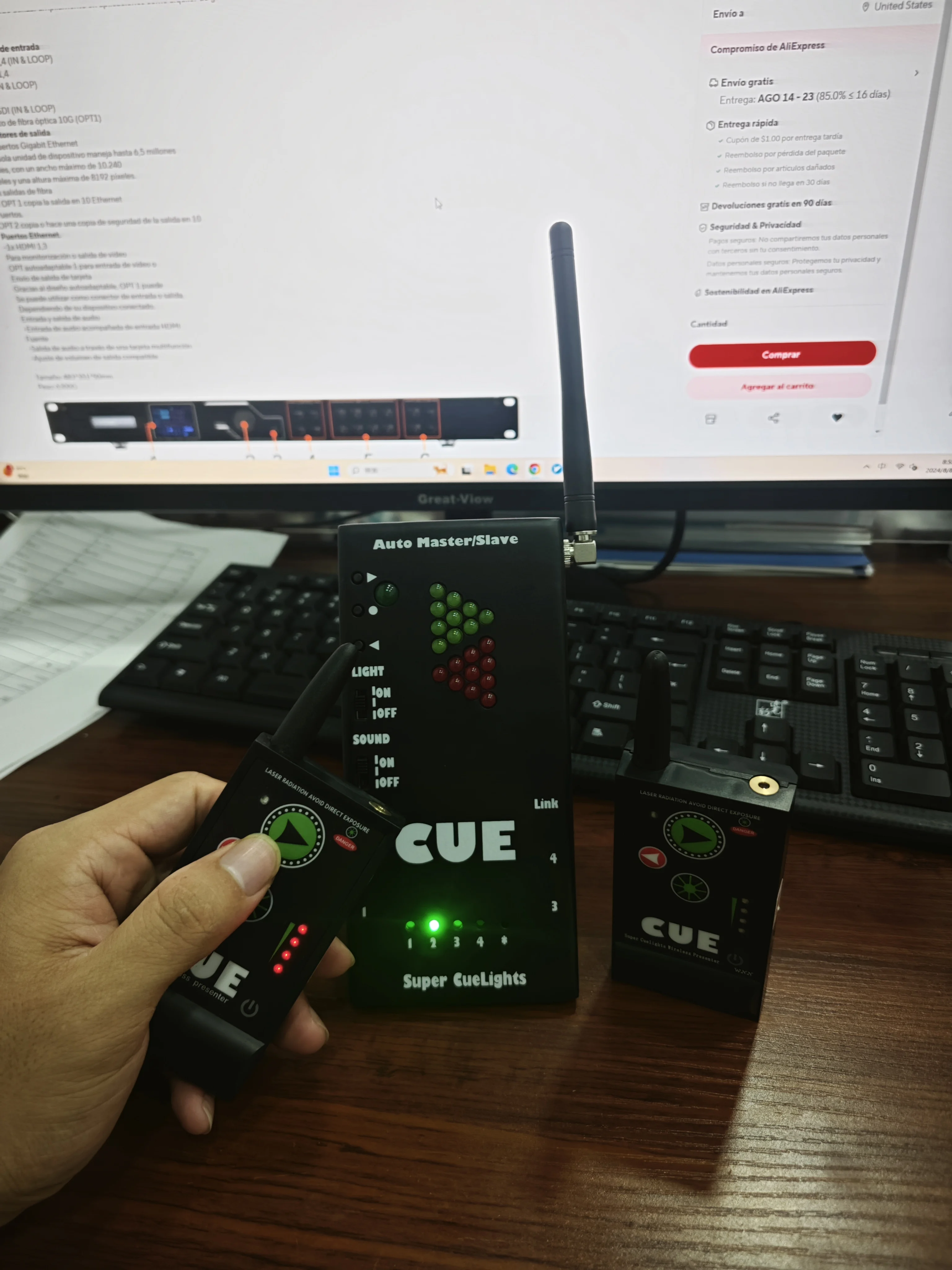 Power point Perfect Cue ( Cue Commander ) Super Cuelight Presenter Remote PPT switcher Up to 400m distance of remote control ppt presenter remote
