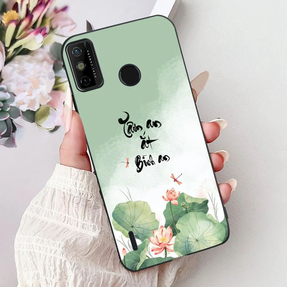 Silicone Cute Floral & Funny Painted Back Cover