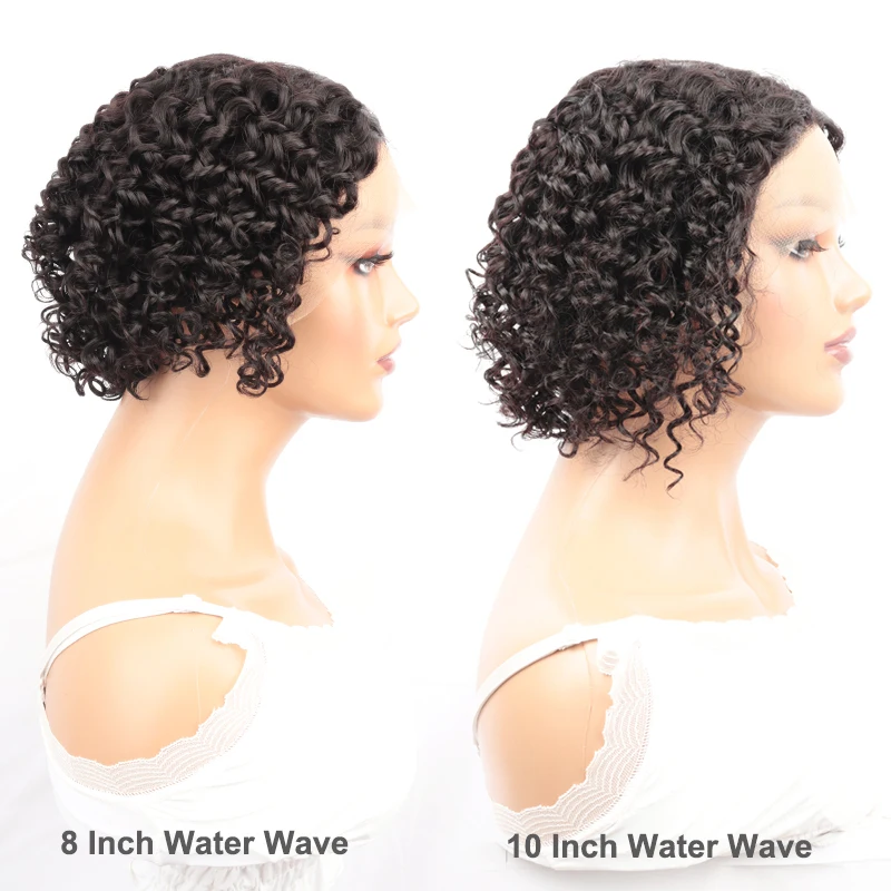 Deep Wave Short Bob Wigs For Black Women Curly T Part Lace Wigs Natural Wave Lace Front Human Hair 4x1 Brazilian Hair