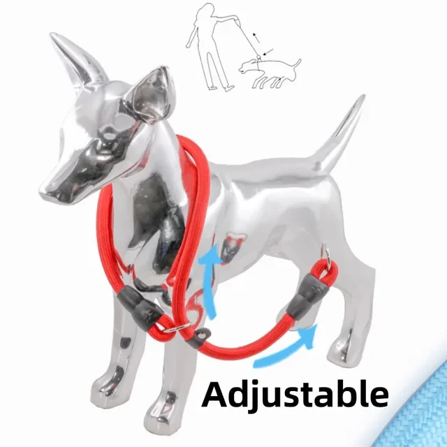 Dog Collar P Chain for Dog Walking Adjustable Dogs Collar P Rope Pet Collars Nylon Dogs Harness Puppy Training Rope Pet Supplies 2