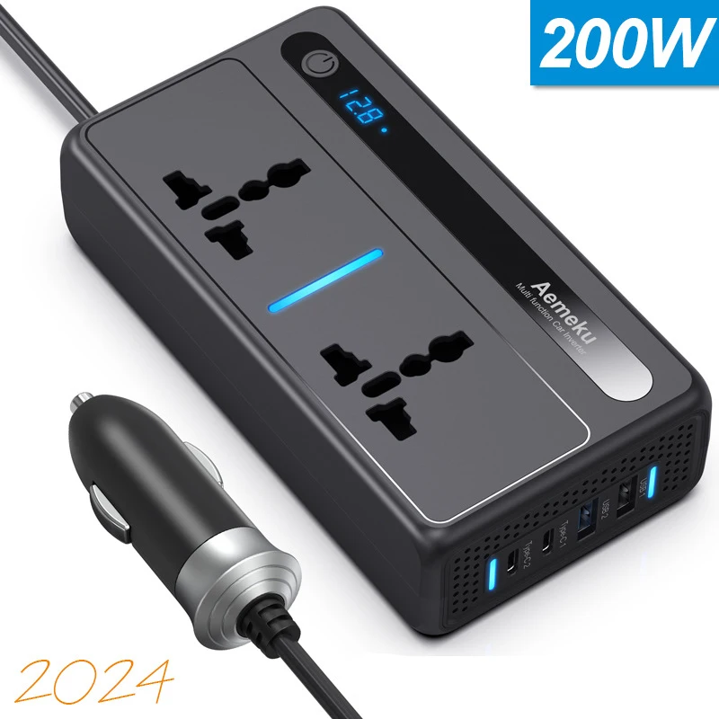 Car Inverter DC 12V to AC 220V 200W Auto Converter Type-C USB Fast Charging Adapter Power power inverter car converter inverter car inverter vehicle inverter car power converter