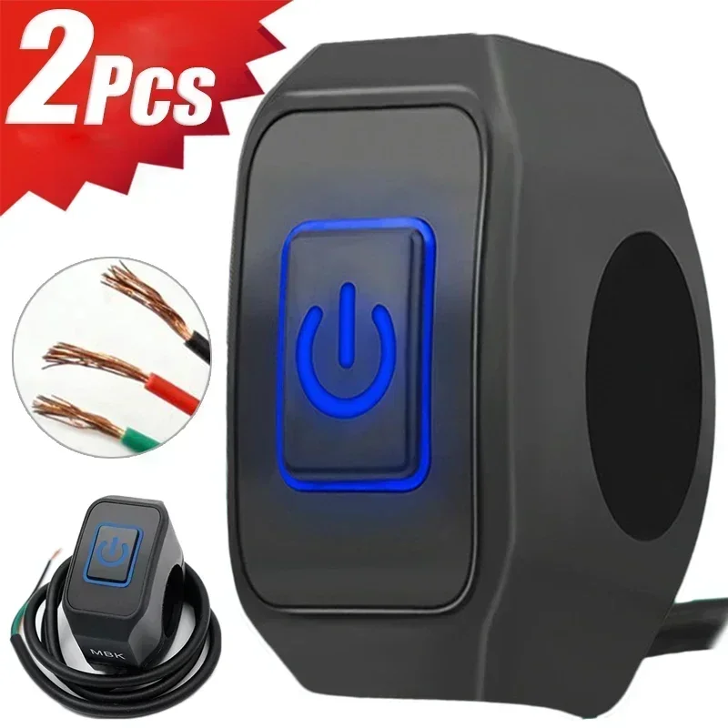 Motorcycle Handlebar Switch with LED Light for Motorbike Switches Connector Waterproof Handlebar Switch Motor Bike Accessories