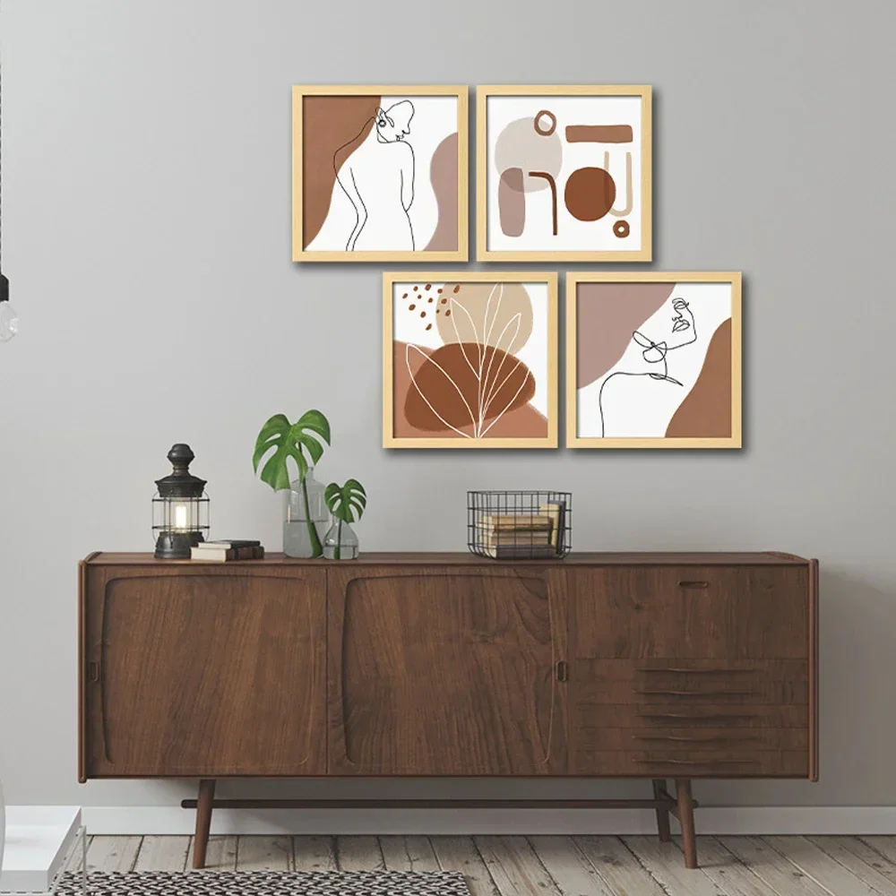 

4Pcs Photo Picture Frames Home Wall Decor Modern Room Wall Painting Drawing Room Art Decoration Accessories Hotel Poster Frame