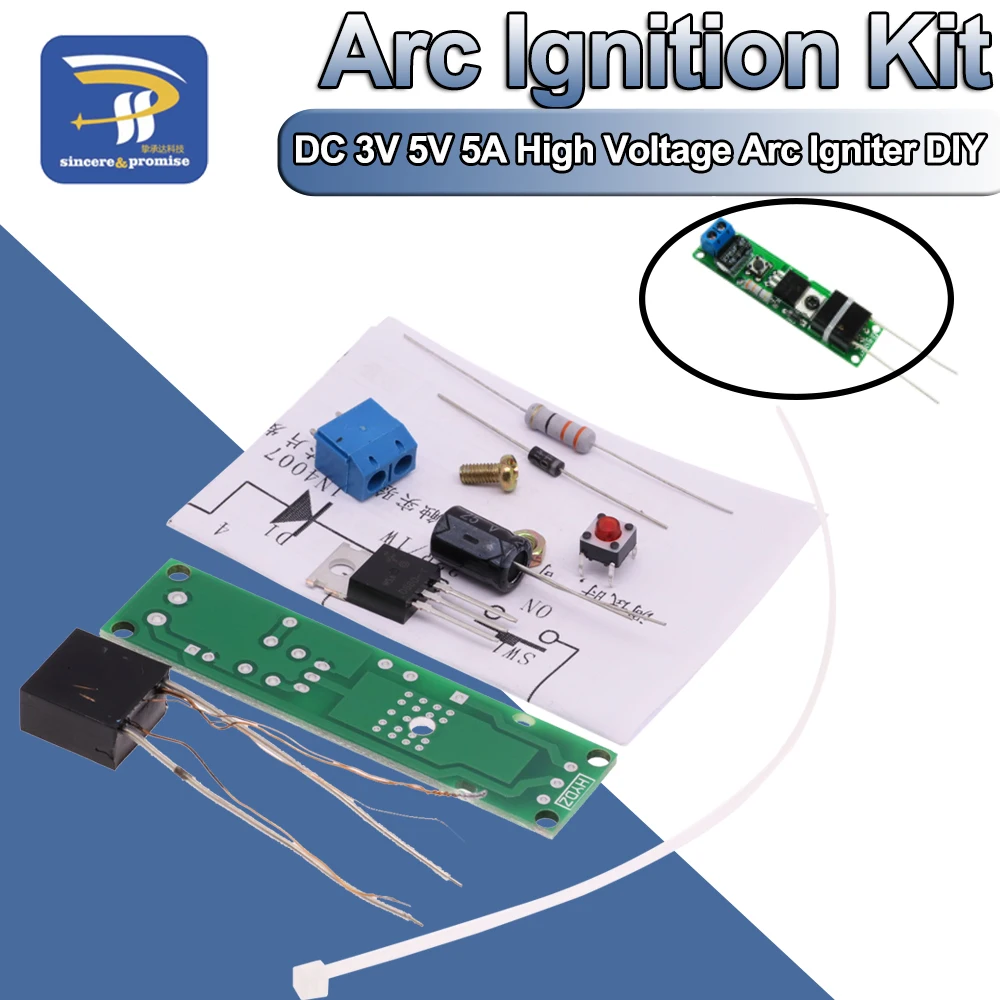 Hohe Spannung Zünder DIY Kit Arc Zündung Teile DIY Kit Arc Generator Arc Zigarette Zünder Modul PCB Board DC 3V 5V 5A