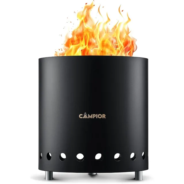 Smokeless Outdoor Wood Burning Fire Pit Stove with Black Exterior for Efficient Wood Fires in Camping Trips Backyard Gatherings 1