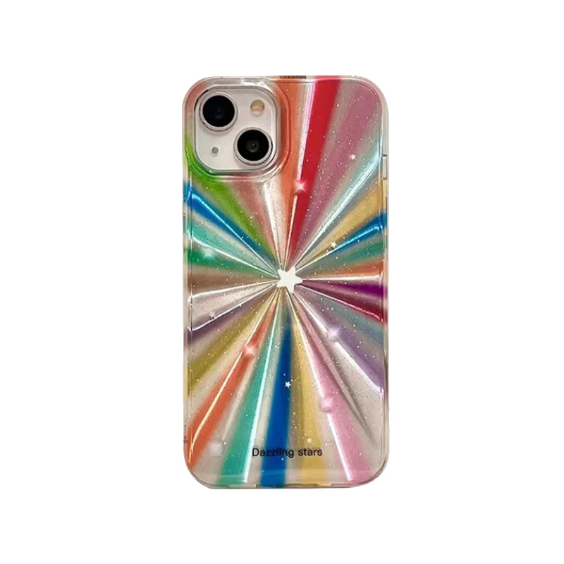 Vibrant Rainbow Stars Glitter Shockproof Phone Case - IMD Silicone Shell