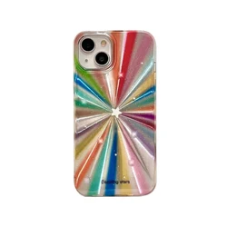 Vibrant Rainbow Stars Glitter Shockproof Phone Case - IMD Silicone Shell - iPhone 15 (01)