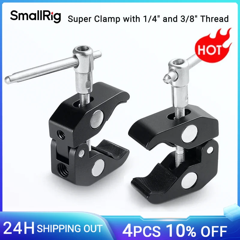 SMALLRIG Super Morsetto con Doppi Morsetti a Forma di Granchio, Magic Arm Doppio Adattatore Testa a Sfera per Action Camera, Treppiede, Riflettore Fotografico, Manubrio, Traversa - 4103B SMALLRIG Super Morsetto con Doppi Morsetti a Forma di Granchio, Magic Arm Doppio Adattatore Testa a Sfera per Action Camera, Treppiede, Riflettore Fotografico, Manubrio, Traversa - 4103B