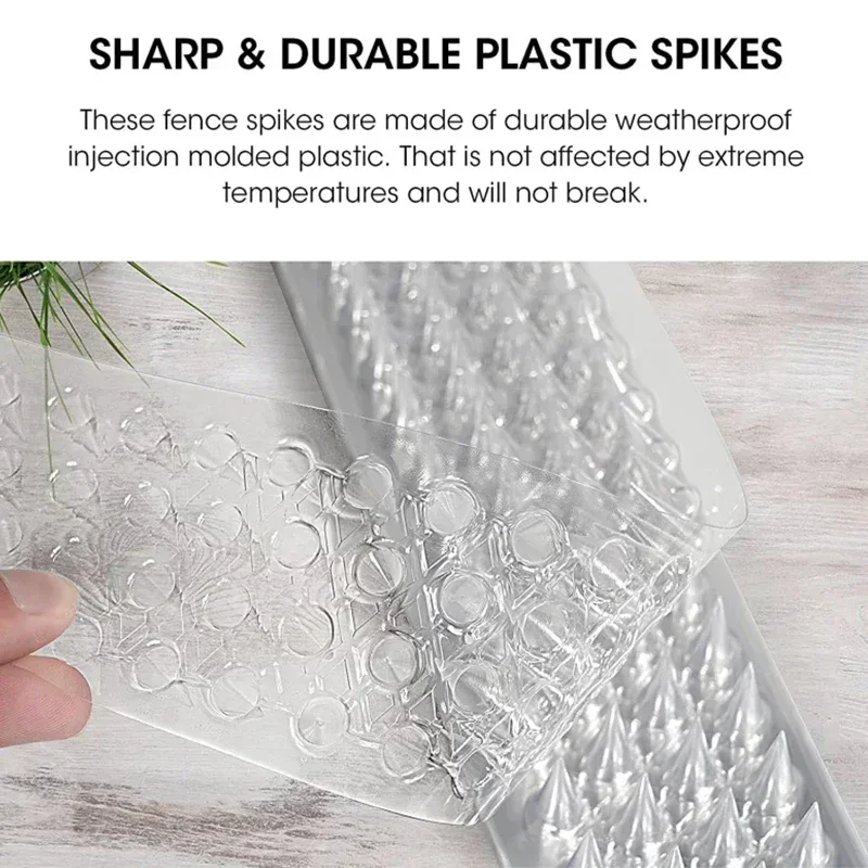 10/20/24Pcs Spikes Repeller Cat Plastic Bird Repellent Anti Pigeon Anti-bird Squirrel Garden Fences Control Transparent Spikes 4