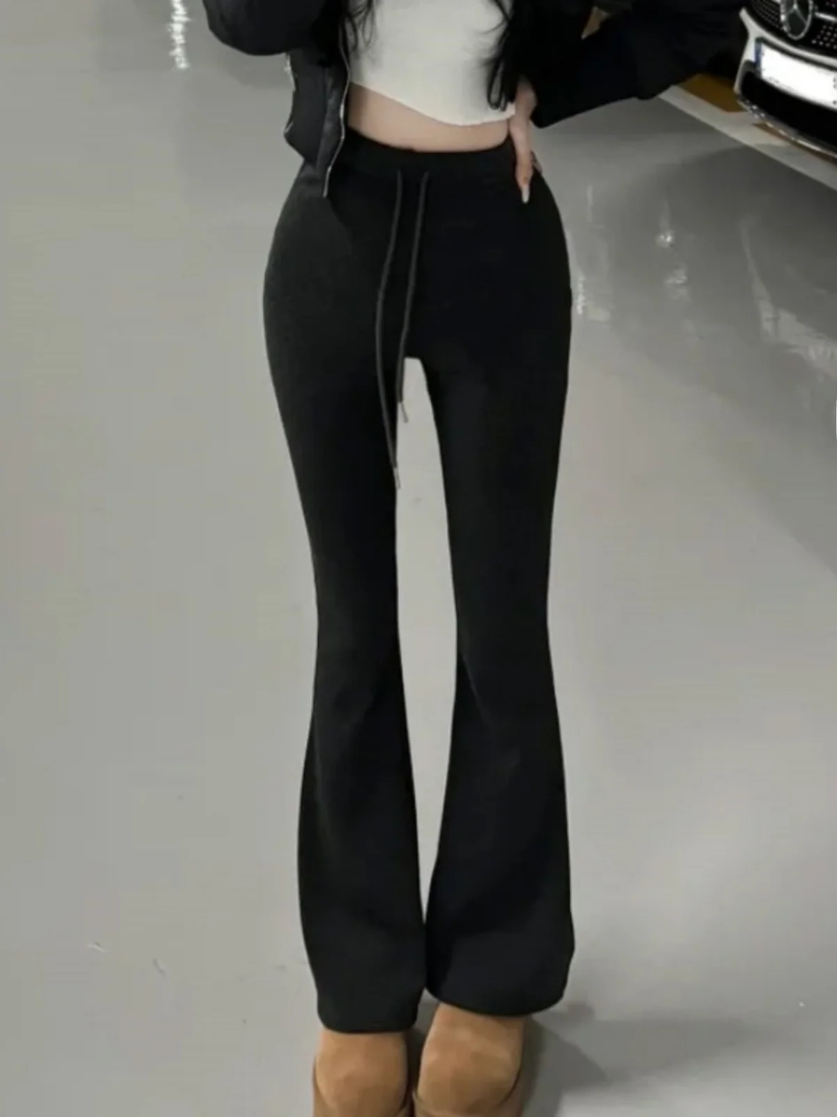 East Gate 2024 Summer Thin High Waist Flared Casual Pants Lengthening Legs Spor Chic Women's Long Trousers Korean Sle