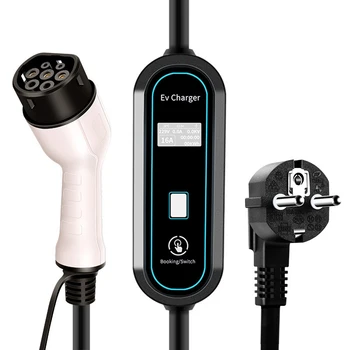 Electric Vehicle EV Portable Charger Type-2 Type-1 16a3.5kw 5m Wallbox Current Car Fast Charger Charging Cable EU-Plug US-Plug 1