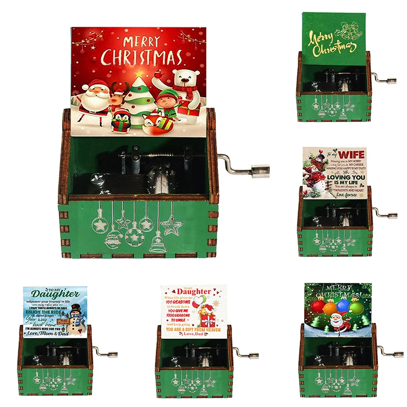 

Новая деревянная музыкальная шкатулка с рукояткой, Рождественская Музыкальная шкатулка с мотивом Юрского периода для моей подруги, рождественский подарок, новый год
