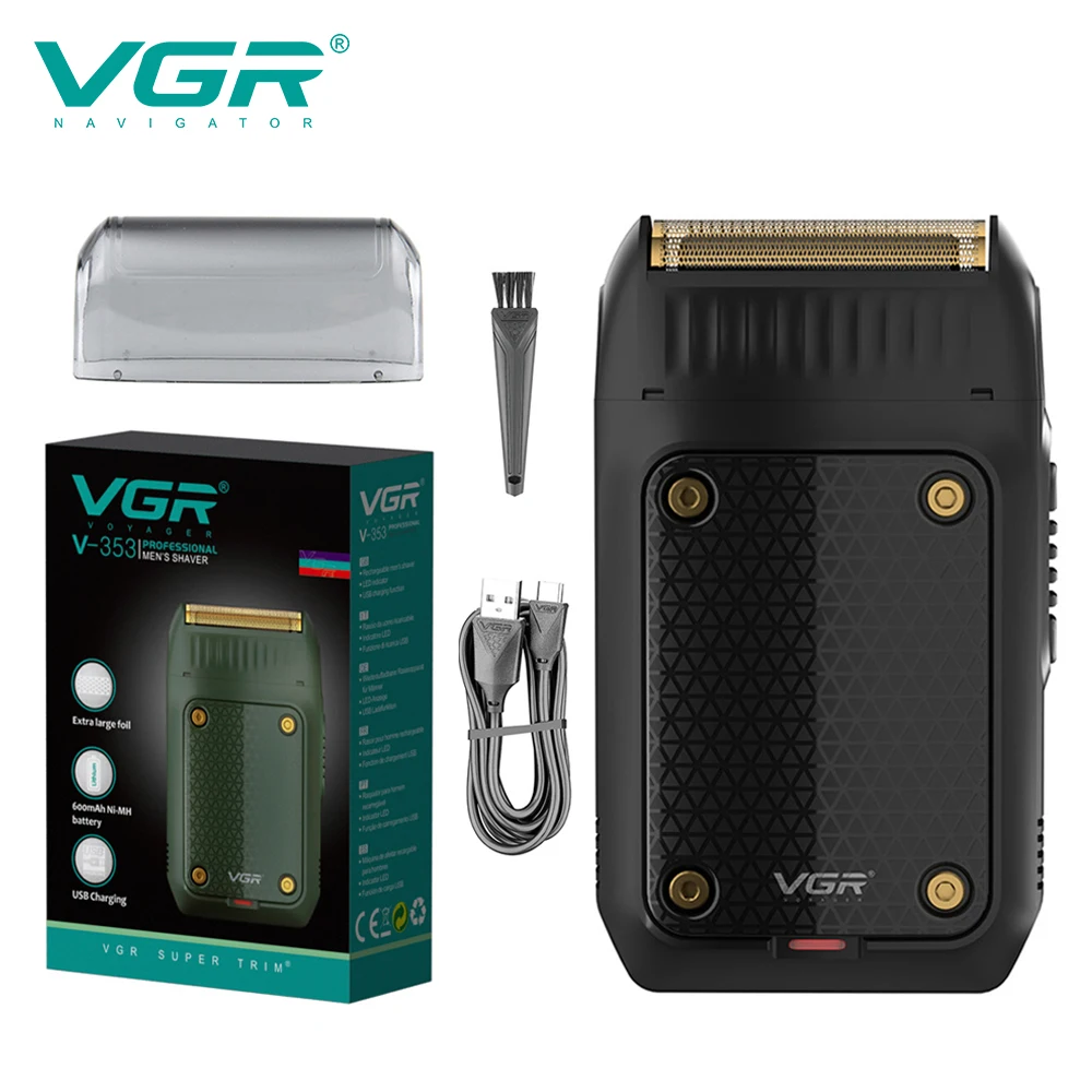 VGR 353 Beard Shaver Professional Hair Trimmer Electric Face Shaving Machine Men's USB Charging Safety Face Shaver for Men 6