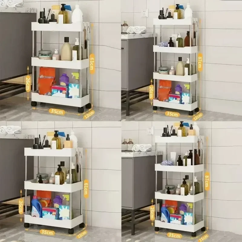 Must-Have 4-Layer Rolling Utility Cart &ndash; Waterproof, Space-Saving & Multipurpose For Bathroom, Kitchen & Living Room
