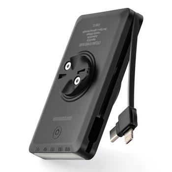 Bike Light Power Bank Multifunctional Large Capacity PowerBank with Recharging Cable Portable Outdoor Cycle Light Recharger