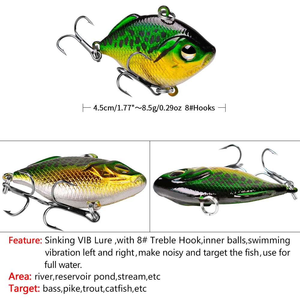 WESTBASS 1PC Micro VIB Lure 4.5cm-8.5g Trolling Vibration Bait Noisy Fishing  lurre Hard Wobbler herramientas de pesca cebo duro - AliExpress