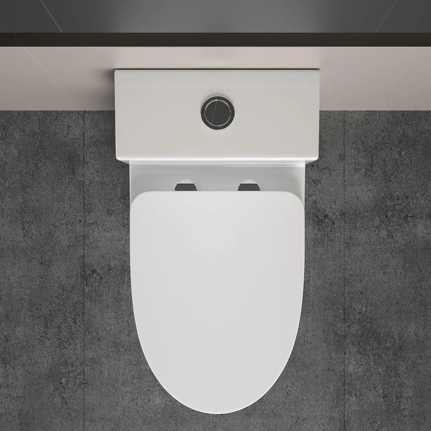 12"in One Piece Elongated Modern Toilet 3.1-Inch Huge Trapway Pipe Glazing Top Dual Flush 1.1/1.6 GPF 4