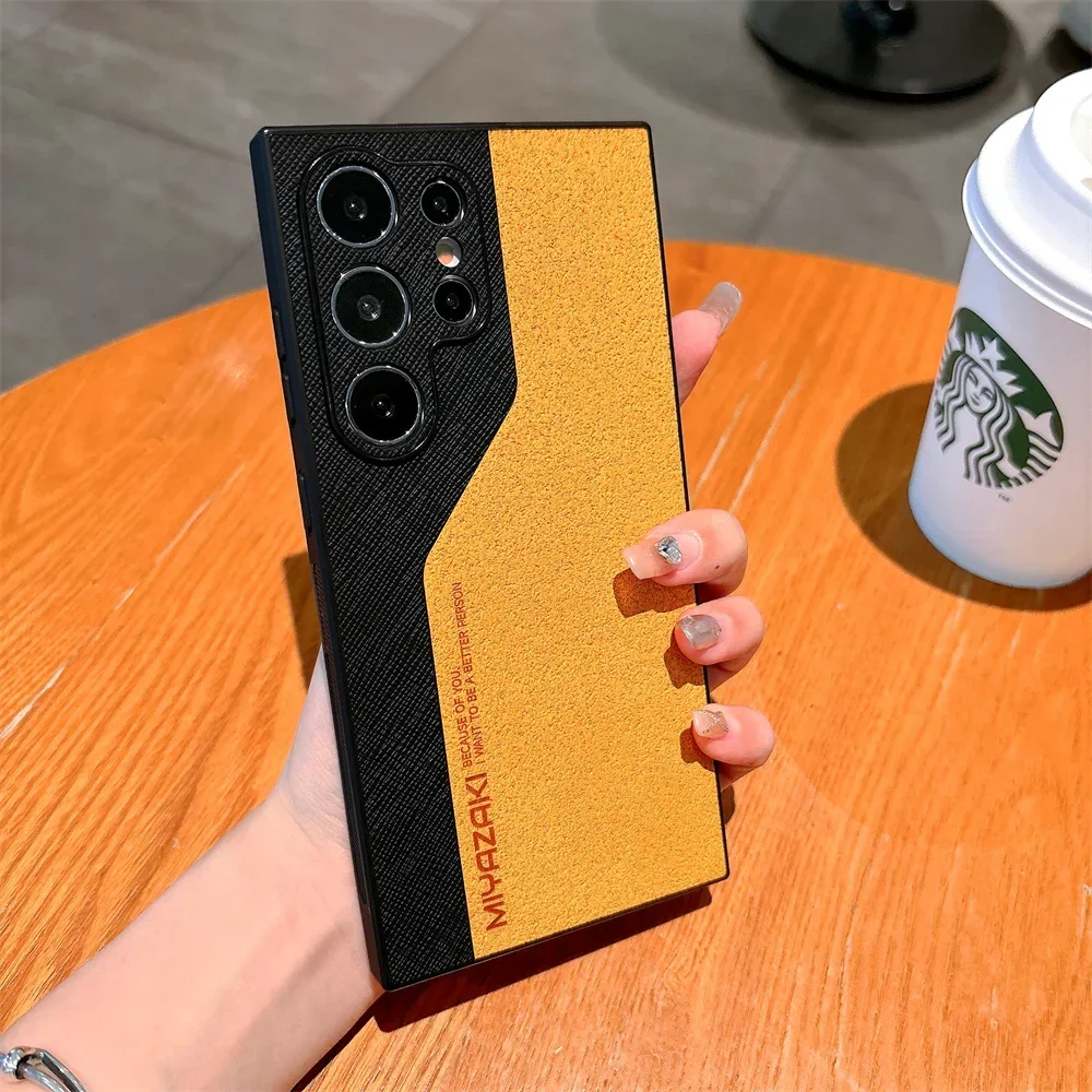 Luxury Double Color PU Leather Pattern Slim Phone Case