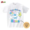 Cinnamoroll Birthday Shirts Girl Family Matching Outfit TShirt Kids Party Custom Name Shirt Family Look Matching Outfits 5th 7th 2