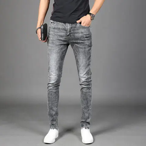 

2022 Spring Summer New Classic Slim Fit Jeans Men Denim Pants Plus Size Straight Casual Jeans Trousers Brand Clothing Male Z153