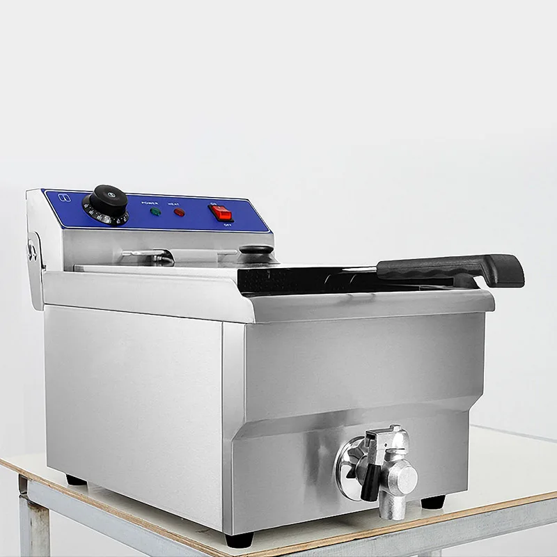 13L Single Electric Fryer Stainless Steel french fries fried chicken Deep Fryer 220v 3250w Frying Machine