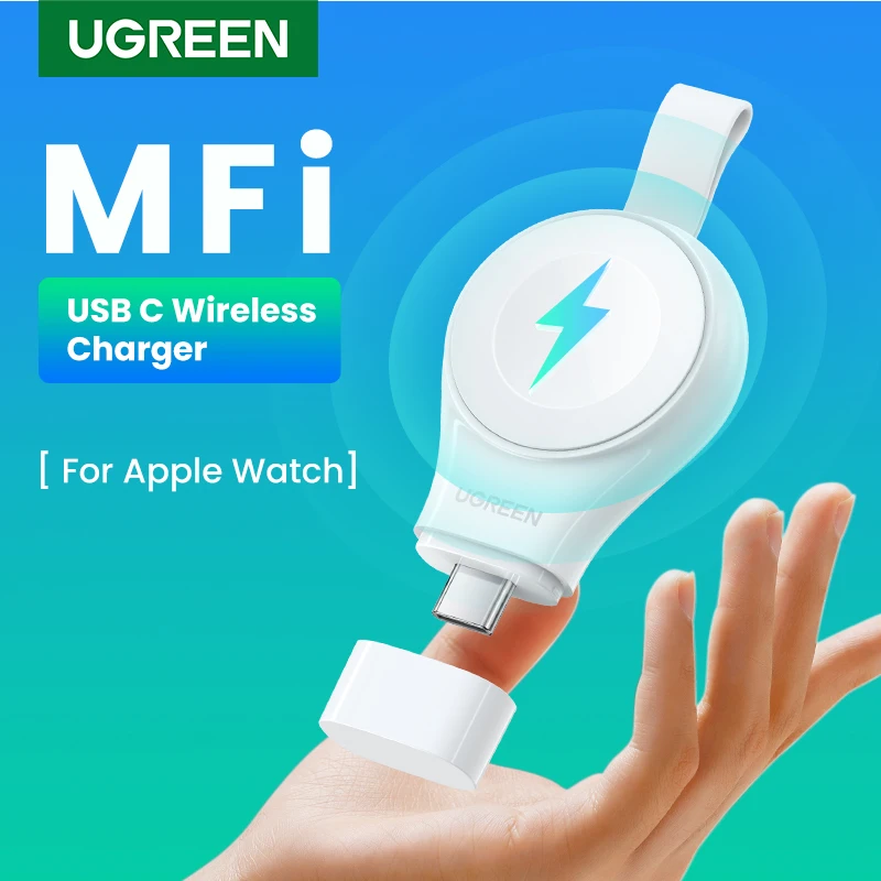 

Зарядное устройство UGREEN MFi для Apple Watch, портативное магнитное Быстрое беспроводное зарядное устройство USB Type-C для APPLE Watch Series 9 8 7 Ultra 2 SE