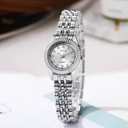 Elegant Women's Gold Watch with Adjustable Stainless Steel Strap - Luxury Quartz Timepiece Gift (Silver)