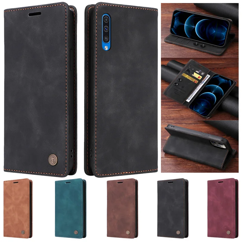 Custodia A Ventosa Per Samsung Galaxy A70 A705F Flip Cover In Pelle Per Samsung A50 A505F A70S A50S A30S A20 Funda Custodie Per Libri Telefonici