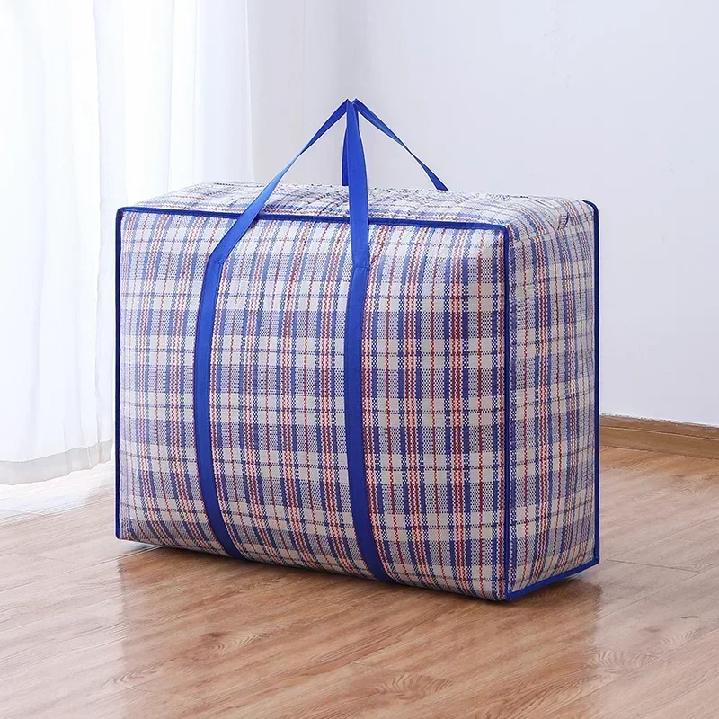 thumbnail image 1 of Bolsa tejida de gran capacidad, bolsa de embalaje de equipaje multifuncional, organizador de ropa de algodón, bolsa de mudanza para dormitorio a prueba de polvo, 1 of 5