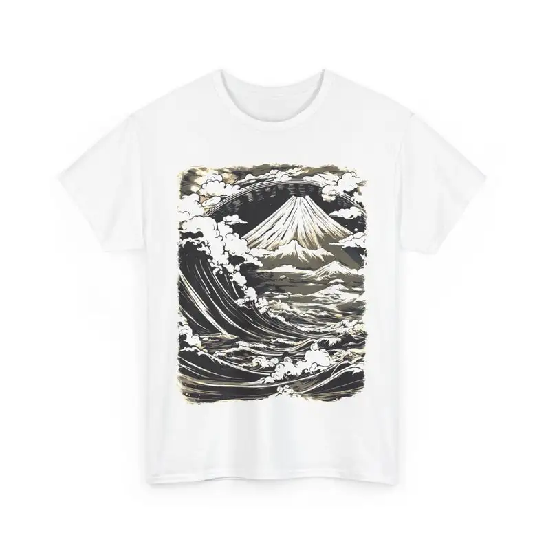 

Japanese Wave Kanagawa Style Unisex Heavy Cotton Tee T-Shirt