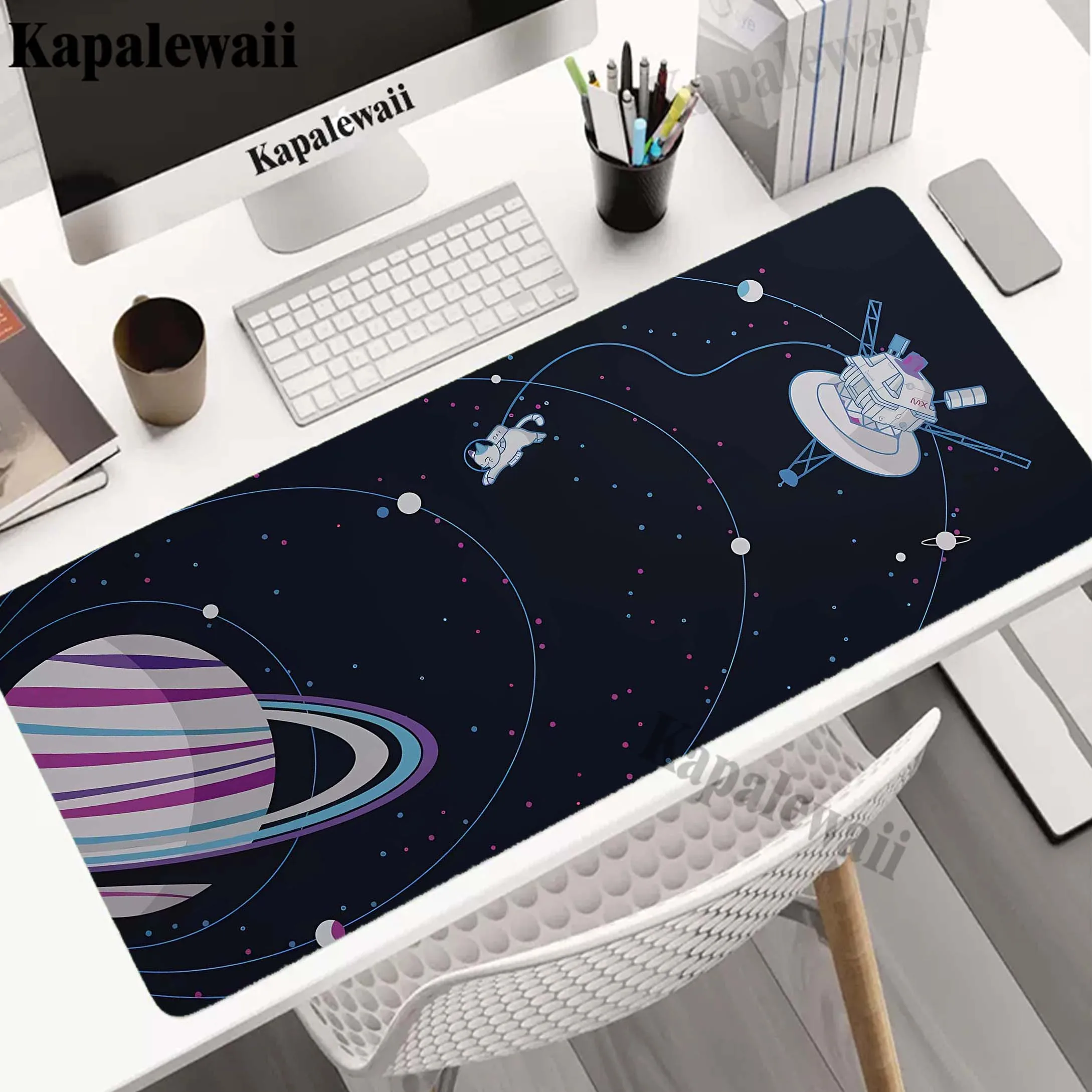 

Universe Astronaut Star Mouse Pad Gaming Setup Accessories Mousepad XXL Desk Mat Locking Edge Mouse Pads Keyboard Mat 90x40cm