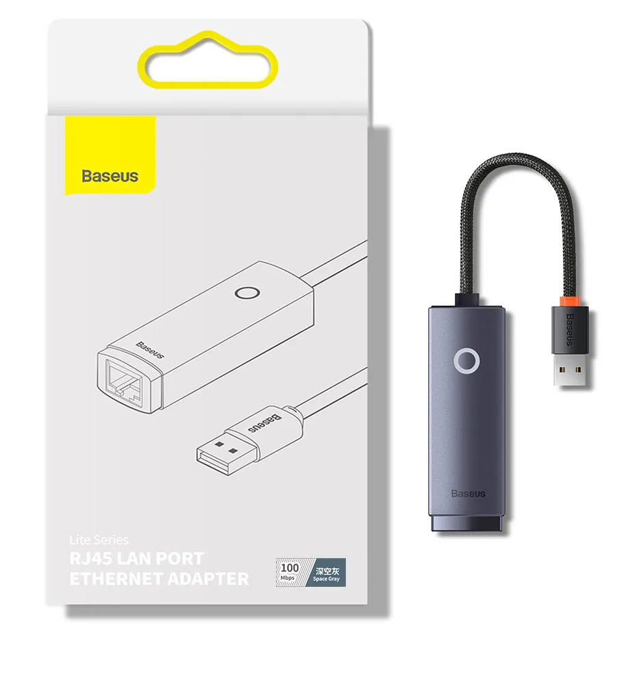 wireless network adapter Baseus USB Ethernet 1000Mbps USB 3.0 Loại C RJ45 USB Lan Card Mạng Gigabit Cho Laptop macbook Hộp Mi S Công Tắc wifi adapter for desktop