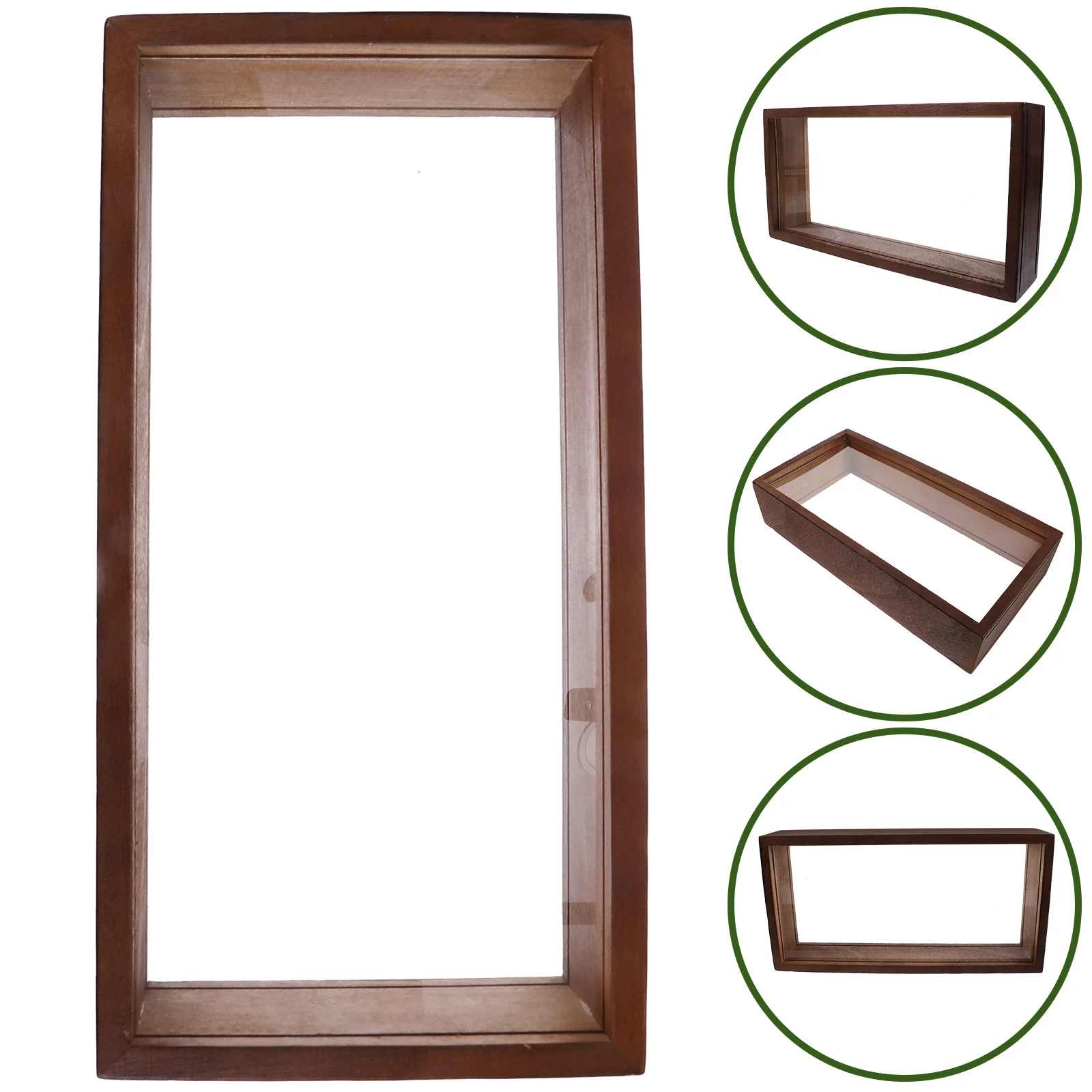 사각형 아크릴 나무 보관 데스크탑 엽서, 프레스드 플라워, 말린 잎 디스플레이 케이스, 표본 사진, 그림자 상자 프레임 