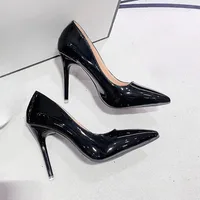 Sexy Black Sole Thin 6cm 8cm 10cm Heel High Heels Classic Style Black Office Work Shoes light Lady Pumps Plus Size 43 - Image 3