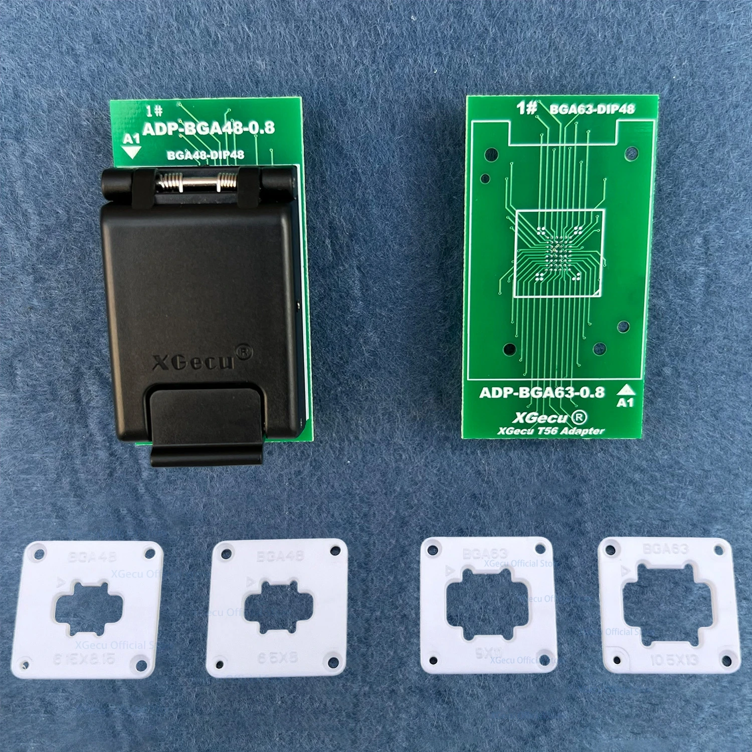 

XGecu T56 BGA48 BGA63-DIP48 2 in 1 adapter IC socket ADP-BGA48-0.8 ADP-BGA63-0.8, New Dual Head Probe Holder, long service life