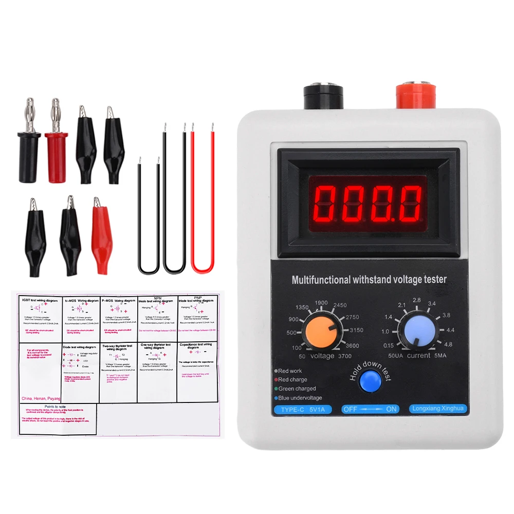 Testeur De Transistor Et Isolation – Testeur De Tension DC 50‑3700V Portable Pour Composants électroniques Et Moteurs - 5