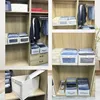 Foldable Cotton and Linen Visible Window Closet Clothing Storage Box, Fabric Storage Bin for Toys and Clothes, Closet Organizer, 4