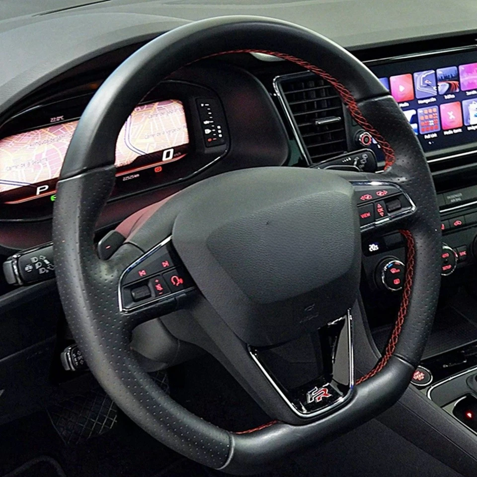 Rutschfester Kunstleder-Lenkradbezug für Seat Leon Cupra R Leon ST Cupra Leon ST Cupra Ateca Cupra Ateca FR – Detail 1