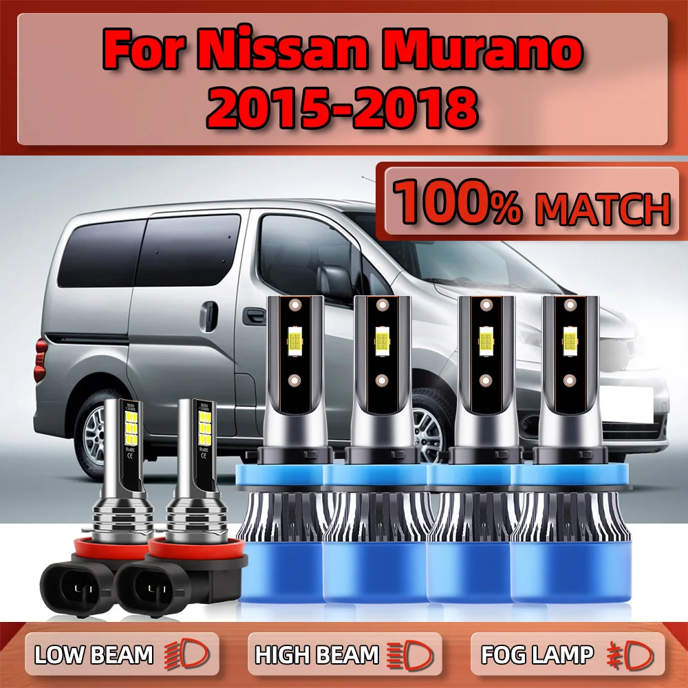 

Turbo LED Lights 60000LM CSP Chips Car LED Headlight Bulbs 6000K White 12V Fog Lamps For Nissan Murano 2015 2016 2017 2018