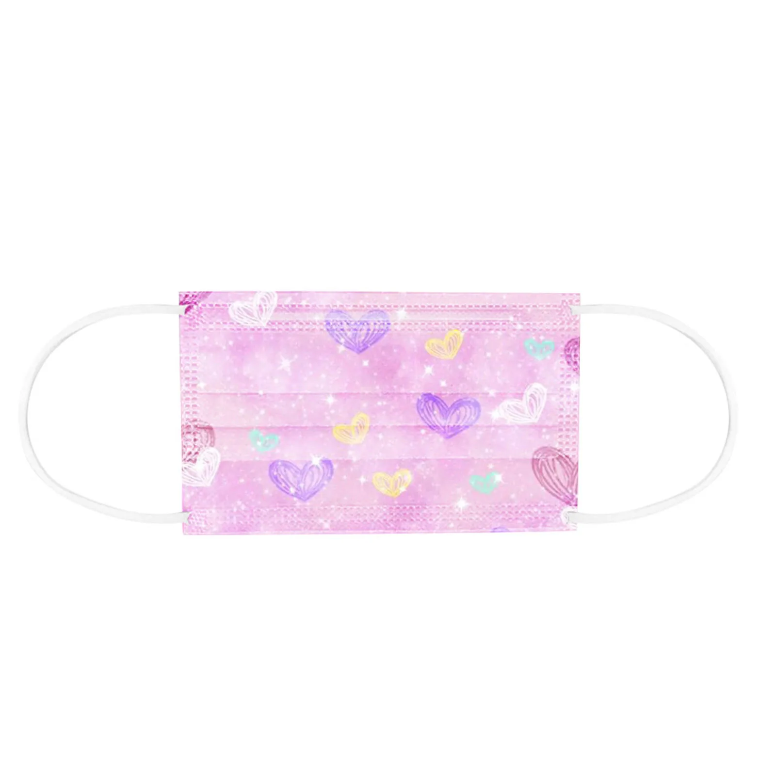 10pc Children Tie-Dye Gradient Printed Three-Layer Dust-Proof Disposable Mask Comfortable Material Disposable Mask MáScara 6