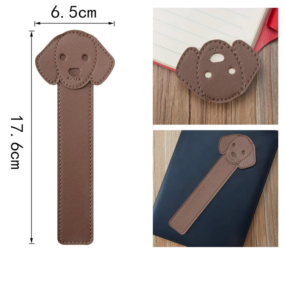 Cartoon Dog Bookmark Portable Leather Books Marker For Christmas Birthday Halloween