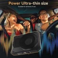 Hikity 800W 10" Ultra-Thin Subwoofer 12V Under-Seat Car Audio Active Subwoofer With Audio Cable Audio Processor Music Player 3