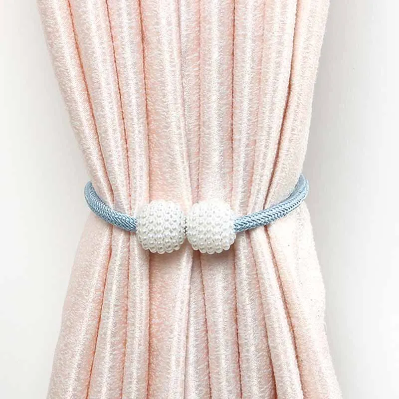 Curtain Clips Curtain Accessories Curtain Tiebacks Curtain Hooks Curtain Fasteners Curtain Holder Curtain Buckle Magnetic Curtain Hook Living Room Curtain Buckle Simple Magnetic Curtain Tieback Hooks Pearl Magnetic Buckle Strap Tie Rope