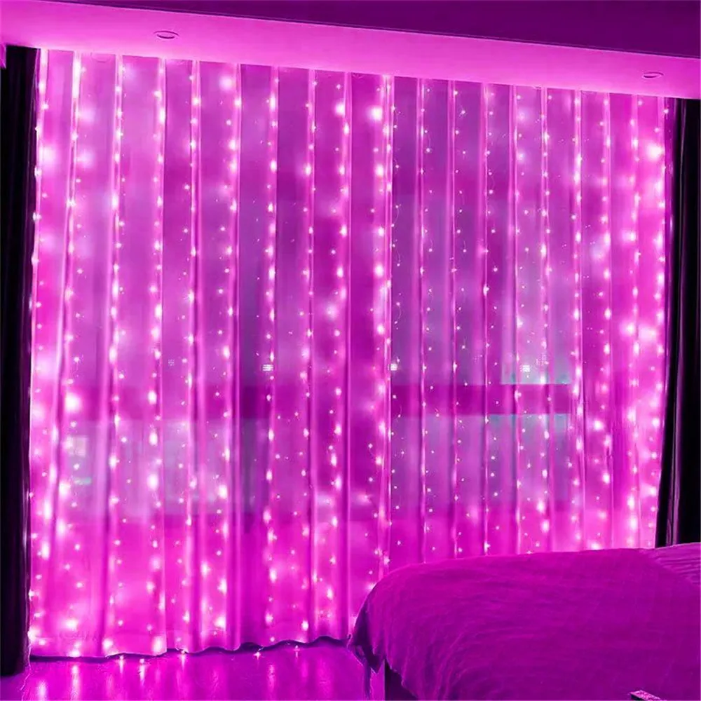 thumbnail image 1 of Noel Xmas Tree Curtain LED String Lights Garland Christmas Decoration for Home USB Remote Holiday Wedding Light for Bedroom Home, 1 of 5