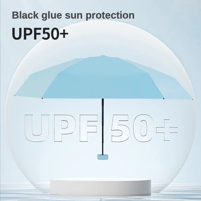 Bőr Tok Cipzáras Táska Mini Összecsukható Fényvédő Esernyő Nők Számára Napfényes Nap És Uv Védelem Kis Hordozható Zseb - Image 3