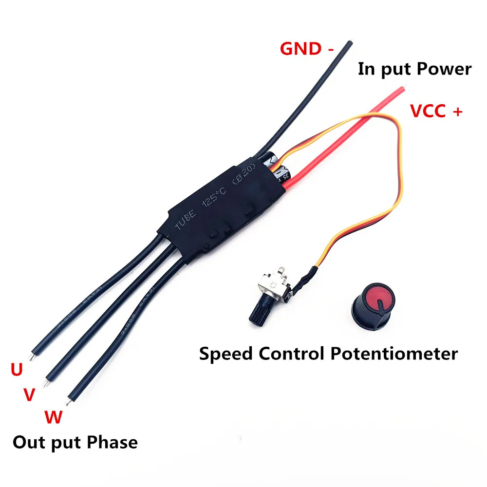 200W BLDC 브러시리스 모터 드라이버 3상 DC 7-24V 속도 컨트롤러 모듈 전위차계 DC 브러시리스 BLDC 컨트롤러 ESC
