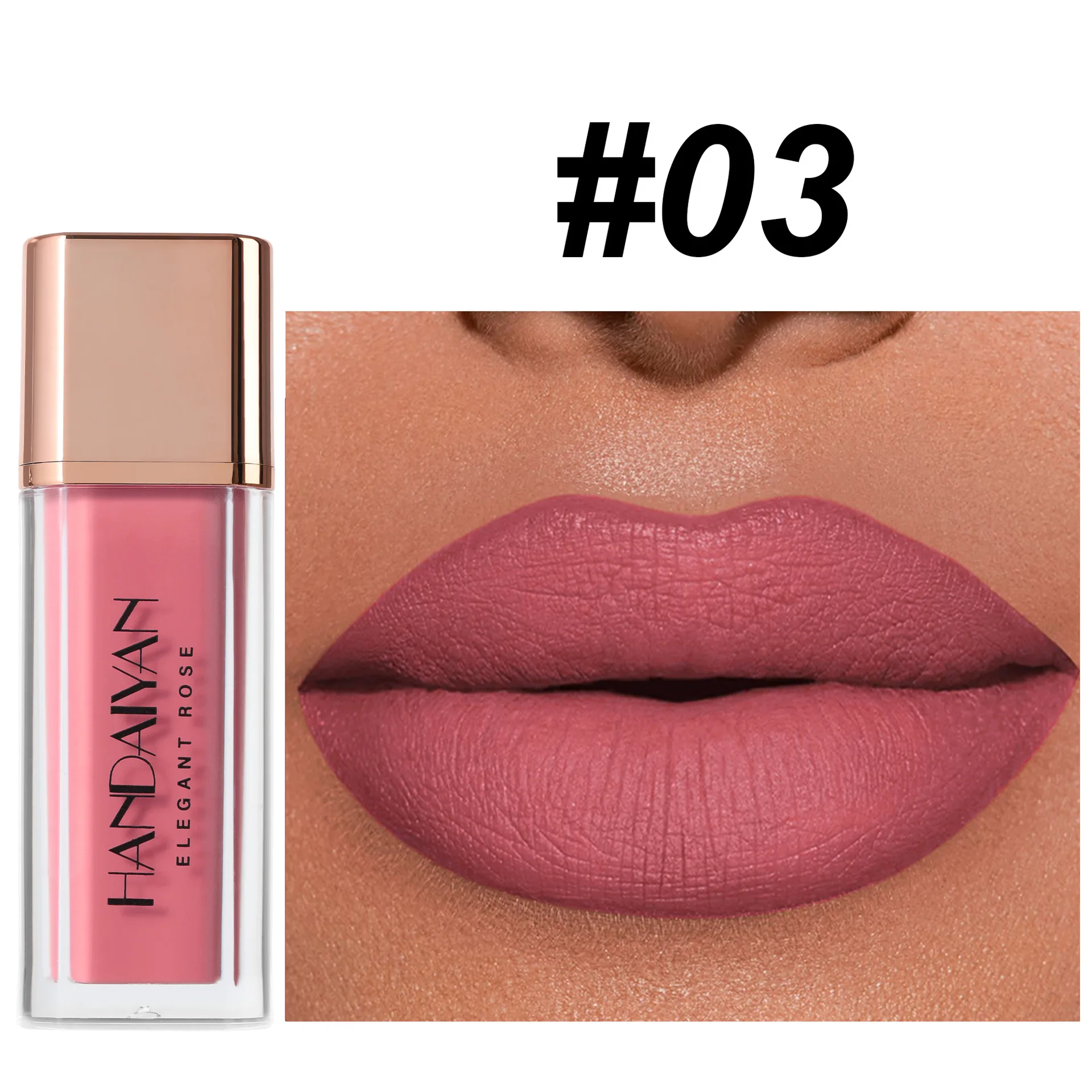 handaiyan 8 colors waterproof non-stick cups do not lose color matte mud lips fast drying lipstick matte lip glaze 6