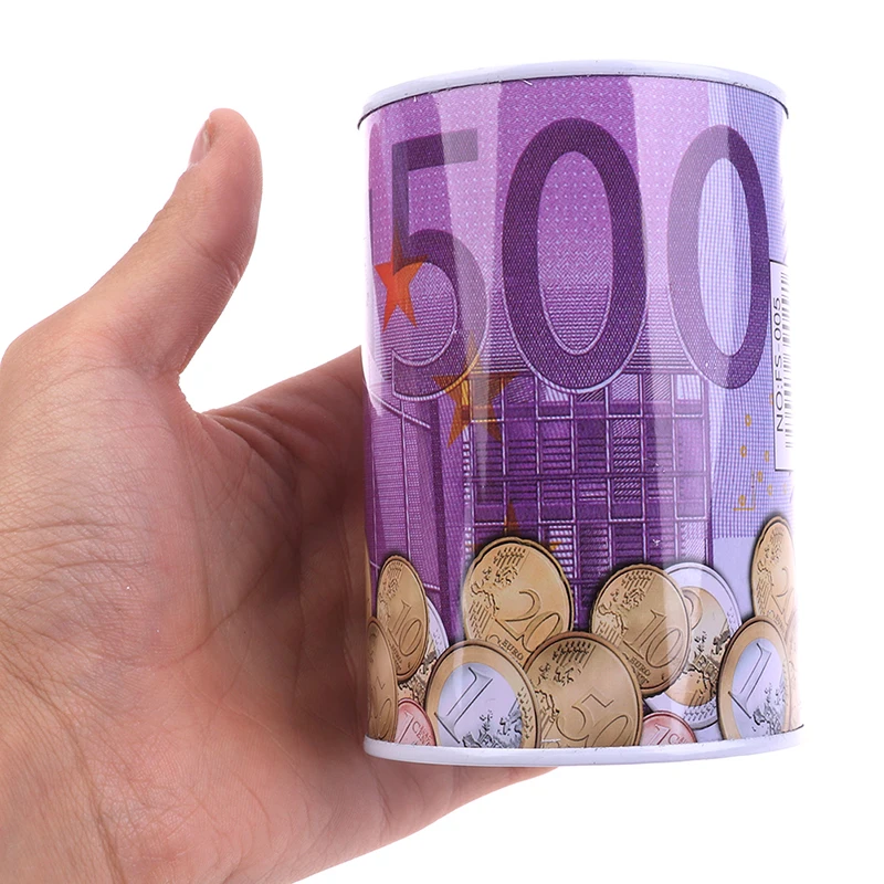 Cilindro de euro dólar, caja fuerte para monedas, alcancía doméstica._voghion.com